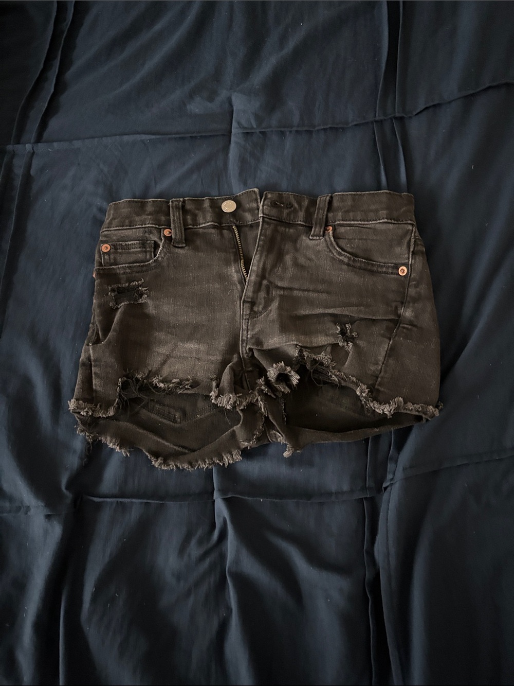 American Eagle Black Distressed Women's Denim Shorts